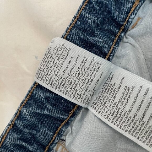 &Denim Raw Hem Ultra High Waist Wide Leg Jeans Womens Size 4 Blue Casual College - Picture 12 of 12